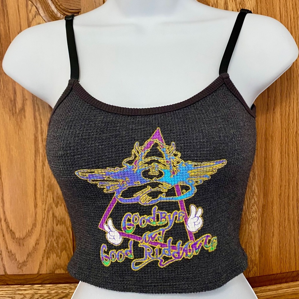 Boys Lie Goodbye And Good Riddance Thermal Tank Top Cami Womens XS Grey Logo